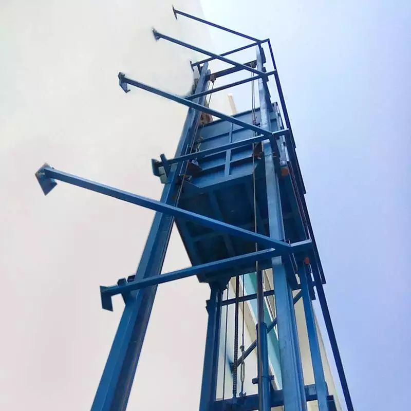 6/8/10吨大吨位货梯 导轨式液压升降载货平台_导轨式液压升降机 二三层工业厂房货物传输_上海市大吨位升降货梯如**护